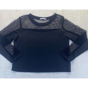 Mika And Gala‎ Black Too L/S 10 Netted Shoulders Gothic Trap Rave Futuristic